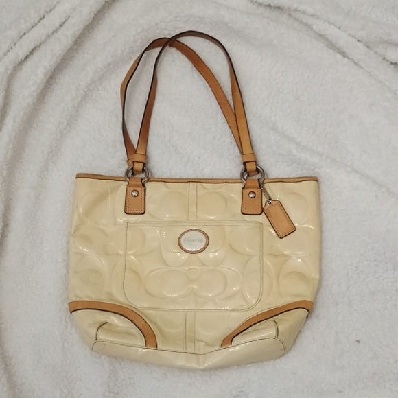Coach Handbags - Coach Cream and Tan Women's Bag
